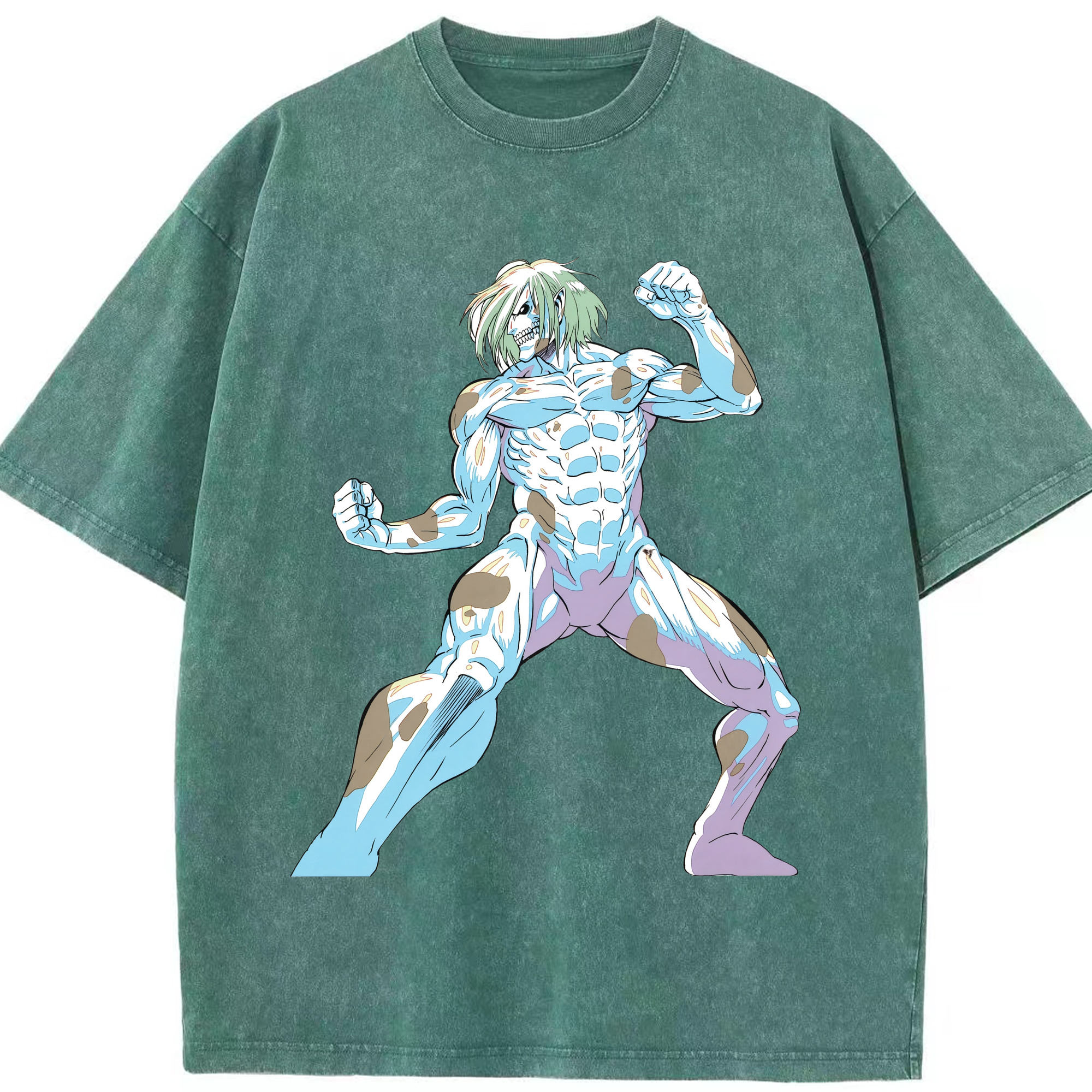 （画像用） 進撃の巨人 Attack on Titan 綿100% ヴィンテージ風 半袖Tシャツ（フロントプリント）